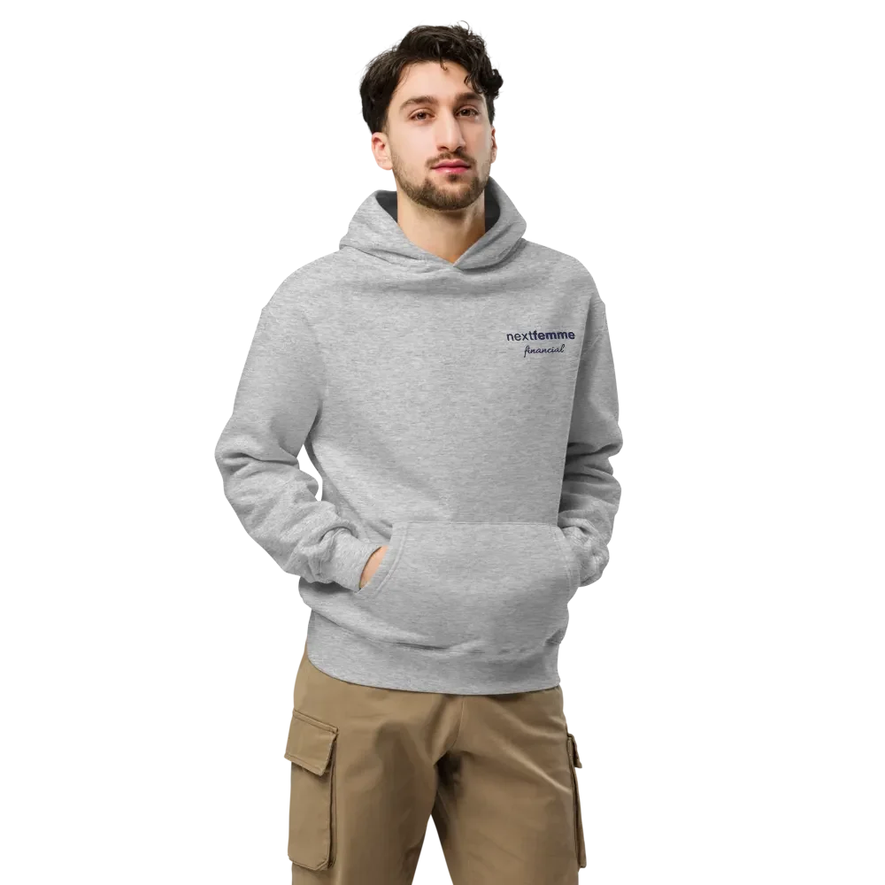 Relaxed Fit Unisex Hoodie with Navy Logotype product image (7)