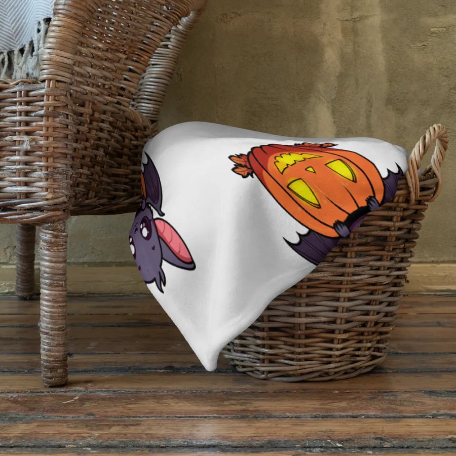 Glowing Halloween Bats Throw Blanket product image (9)