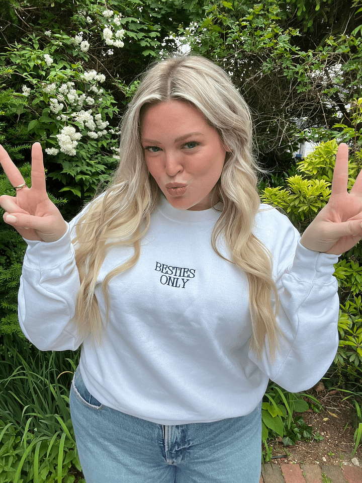 Besties Only Embroidered Crew Neck product image (2)