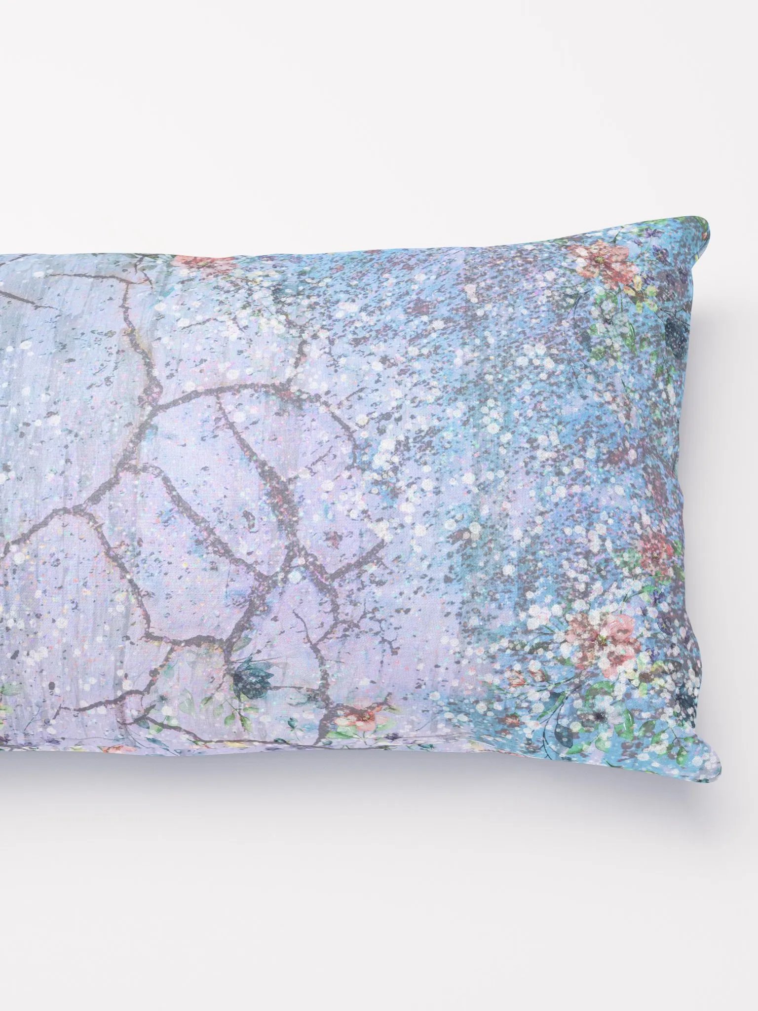 Pretty Grungy Floral Themed Pilow (blue-ish) product image (6)