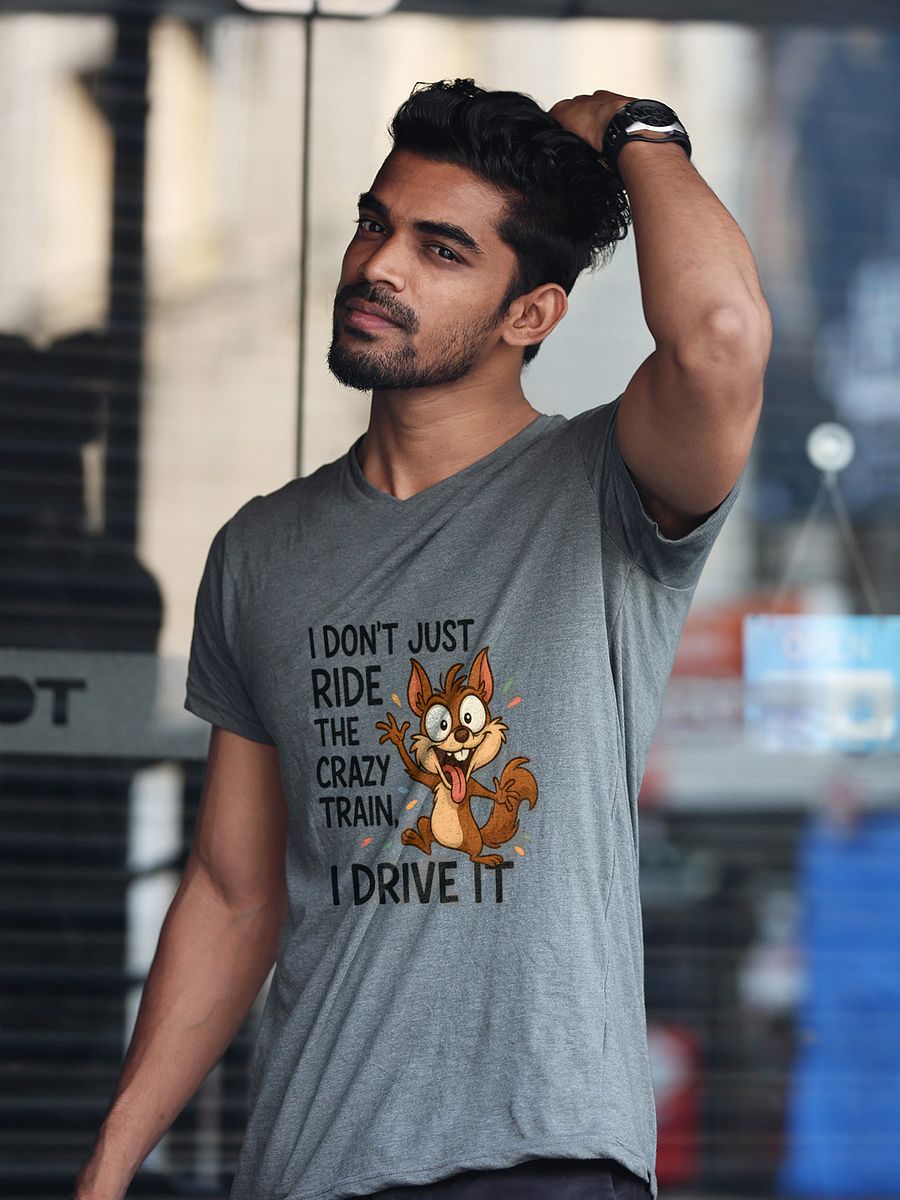 Whimsical Squirrel Crazy Train T-Shirt product image (83)