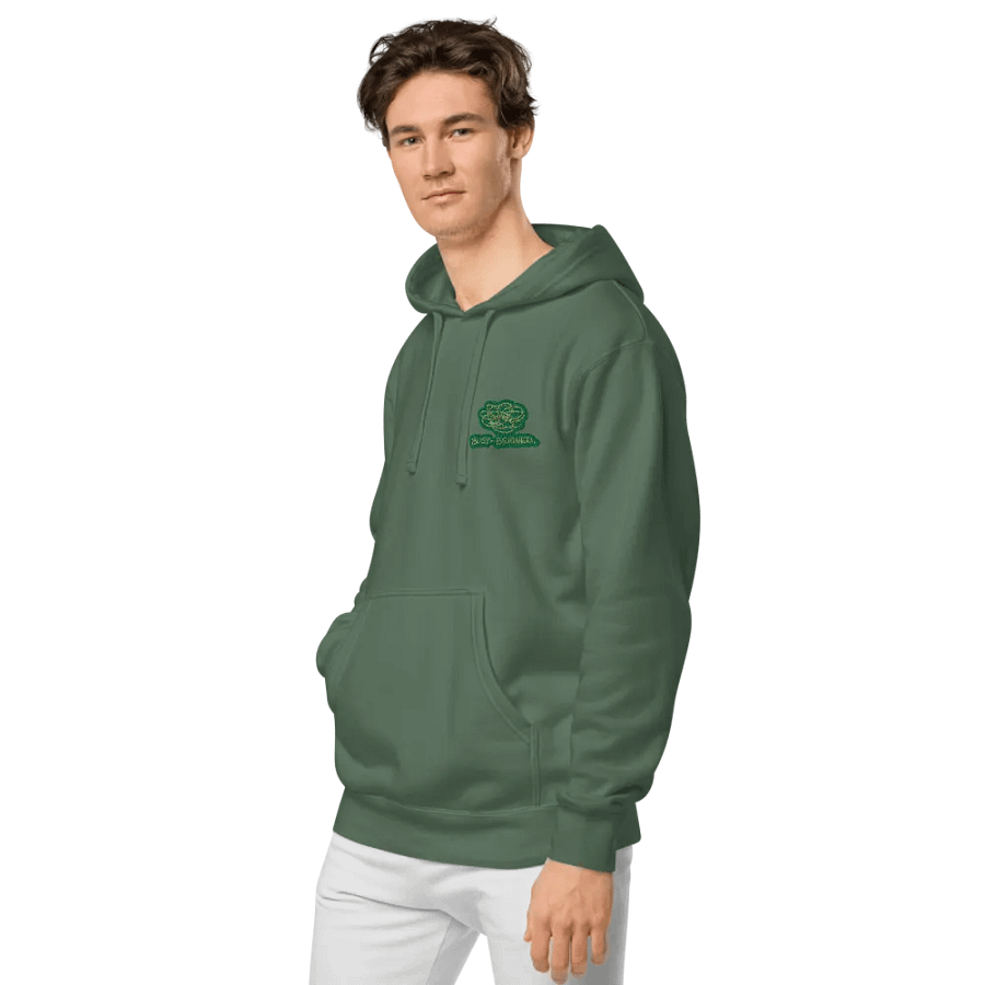 BUSY-BRAINED (L.C. moss design) embroidered pigment hoodie product image (4)