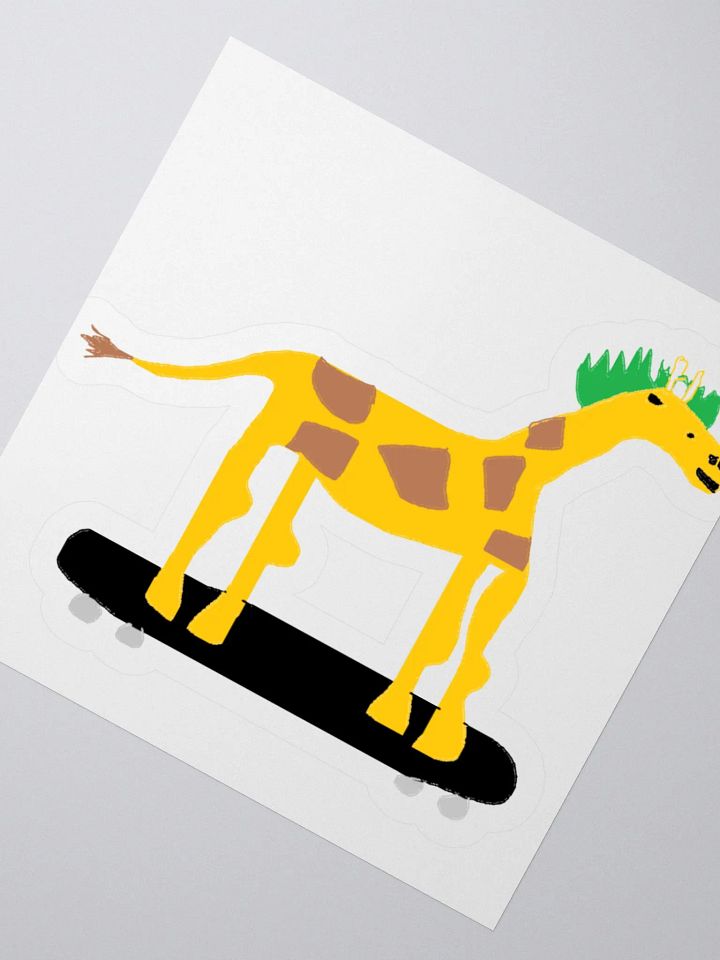 Giraffe on Skateboard Sticker product image (4)