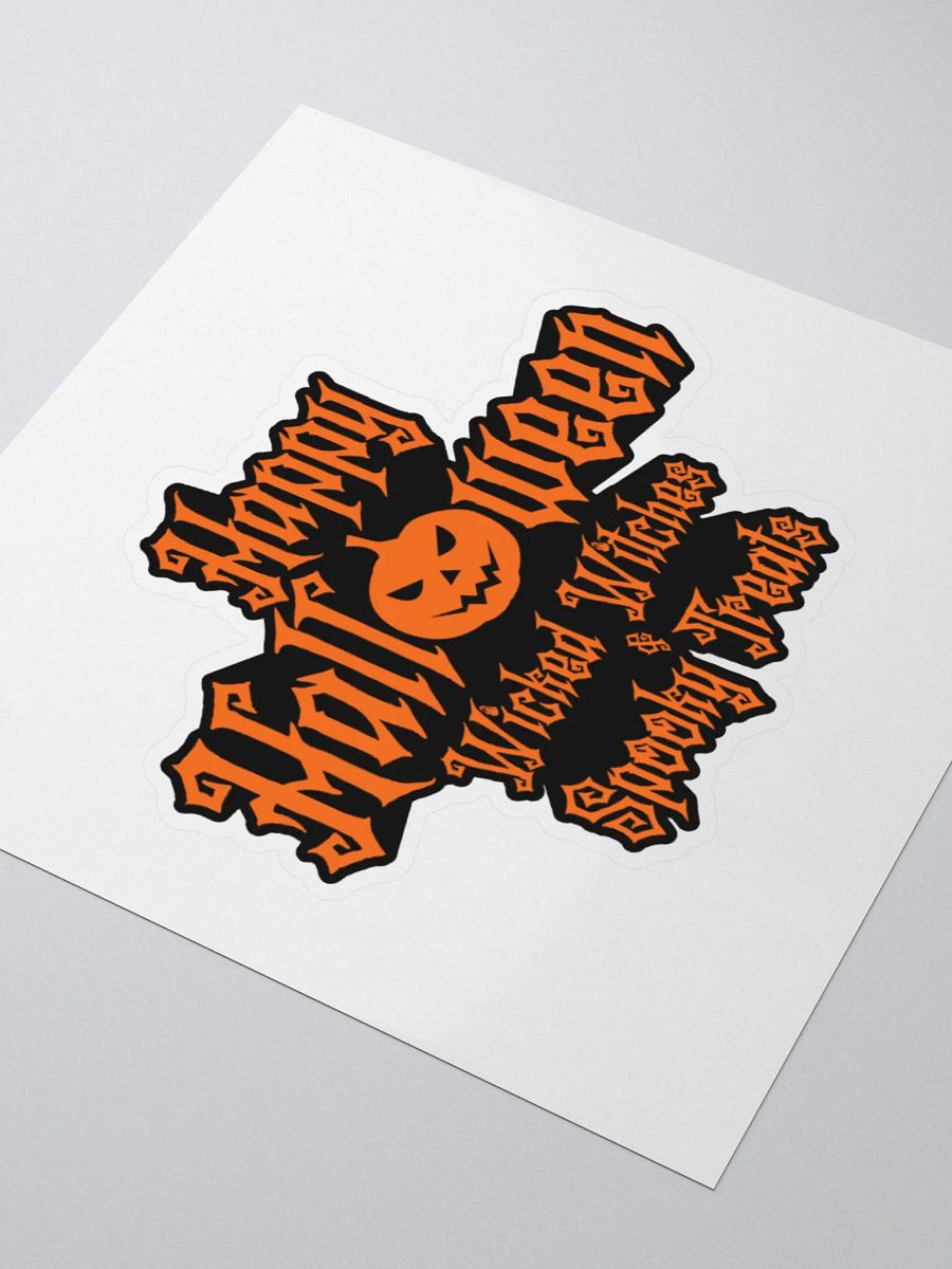 Party with our Happy Halloween Wicked Witches and Spooky Treats Sticker. product image (9)