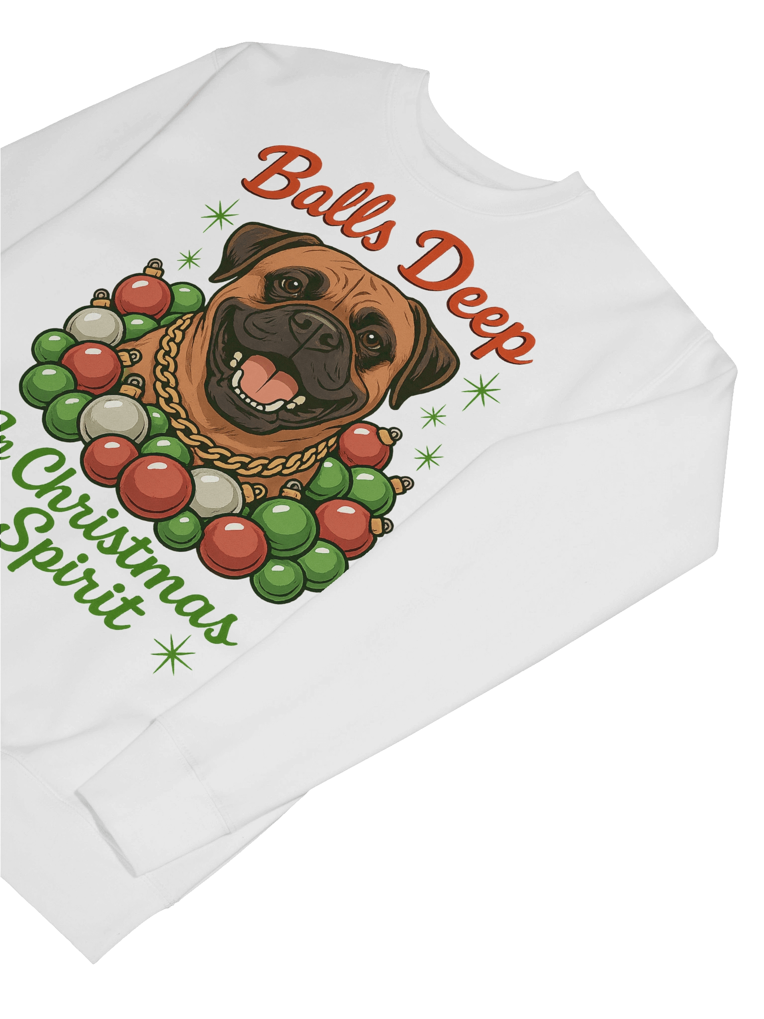 Bullmastiff Christmas Sweatshirt – Funny Balls Deep Holiday Sweater, Retro Dog Lover Gift product image (3)