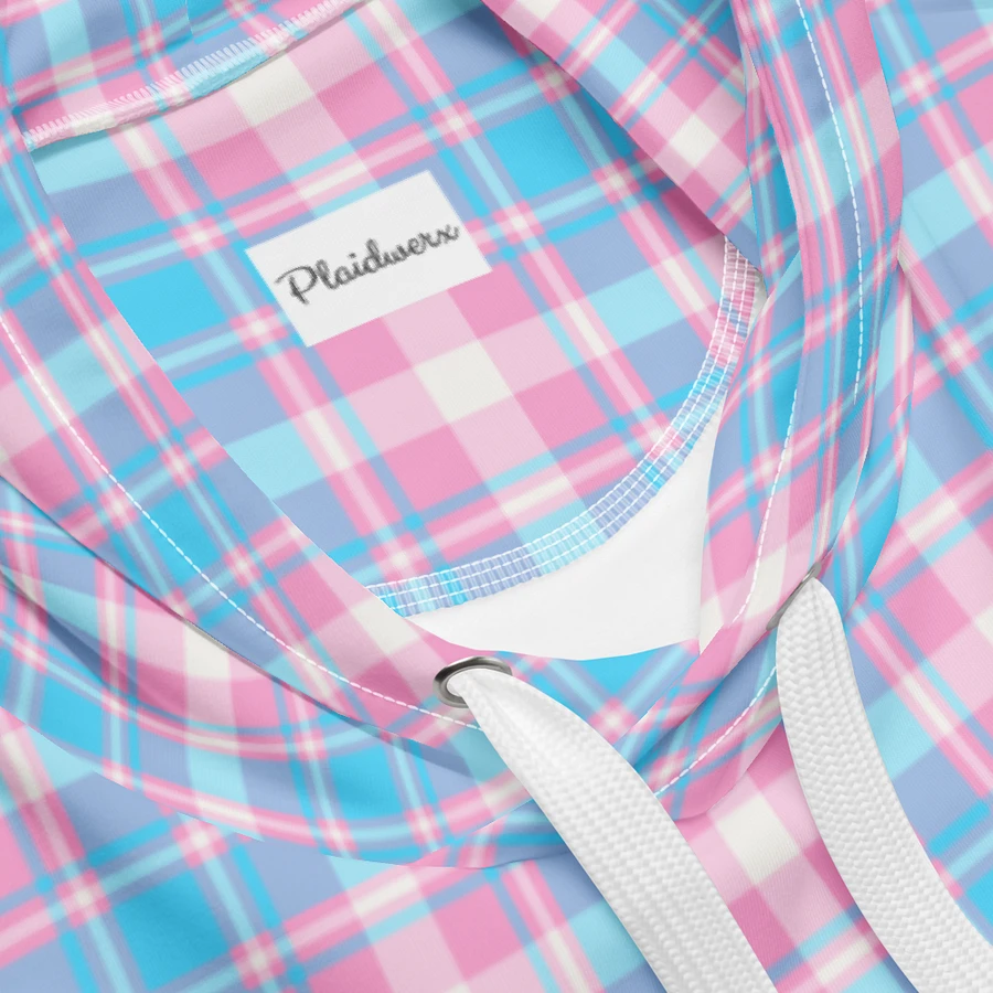 Baby Blue, Pink, and White Plaid Hoodie product image (10)