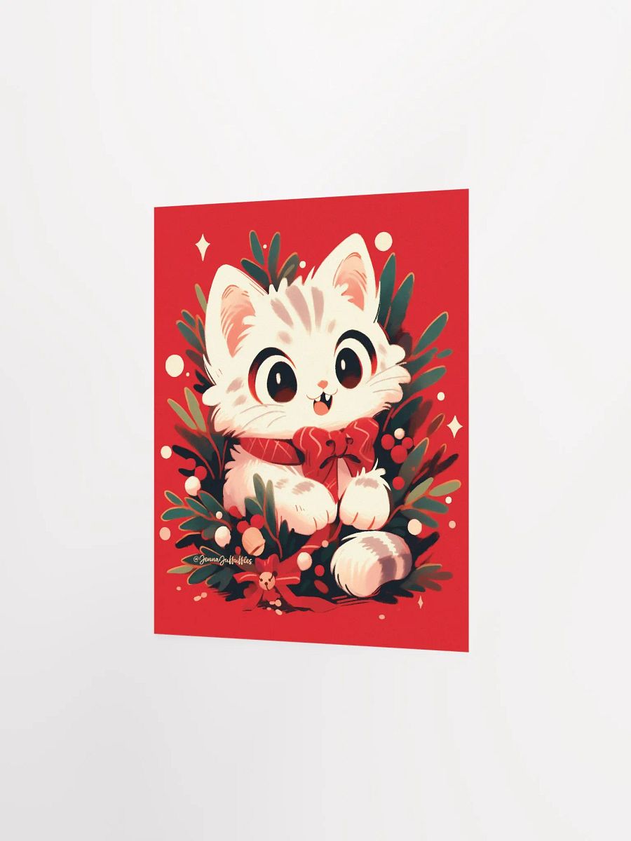 Holiday Holly Cat | Matte Paper Print product image (3)
