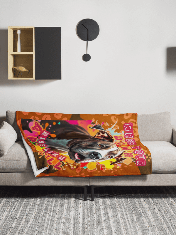 THROW BLANKET - PITBULL - WHEN YOUR DOWN RISE LIKE A PITBULL product image (2)