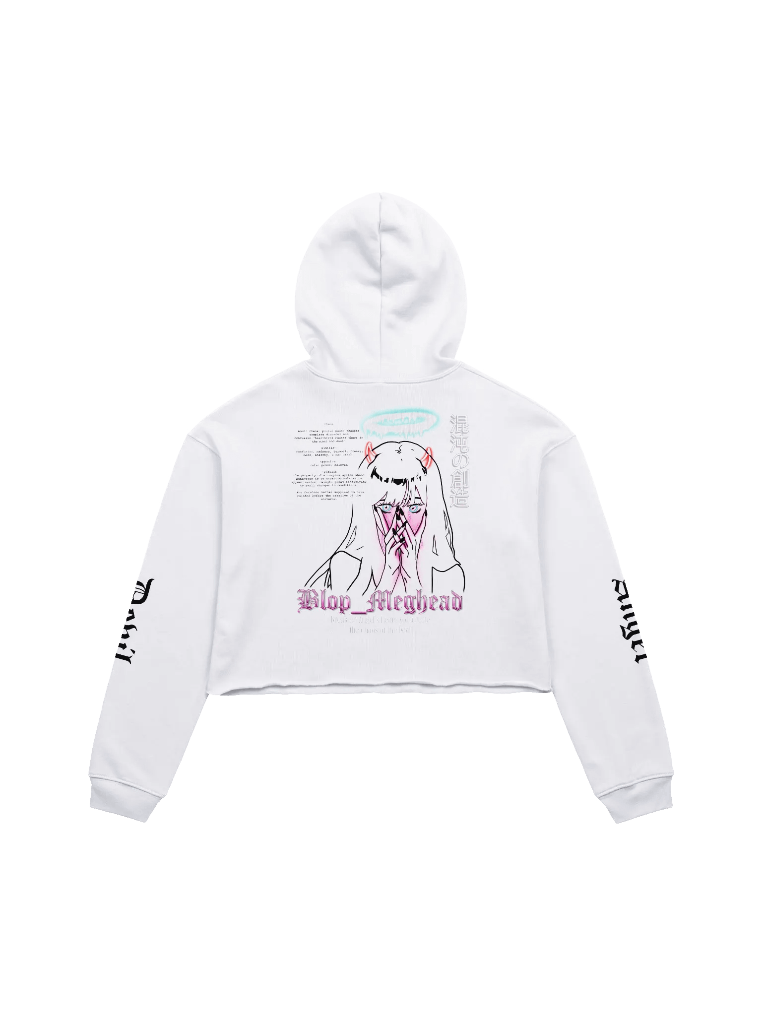 Creation of Chaos Fleeced Crop Hoodie - Black Print product image (12)