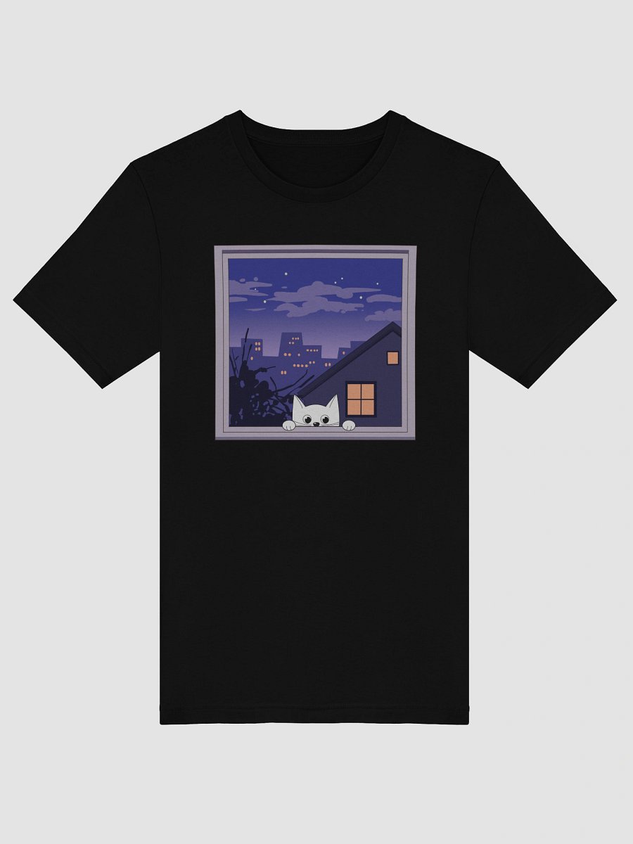 White Cat Peeking Through Window T-Shirt product image (30)