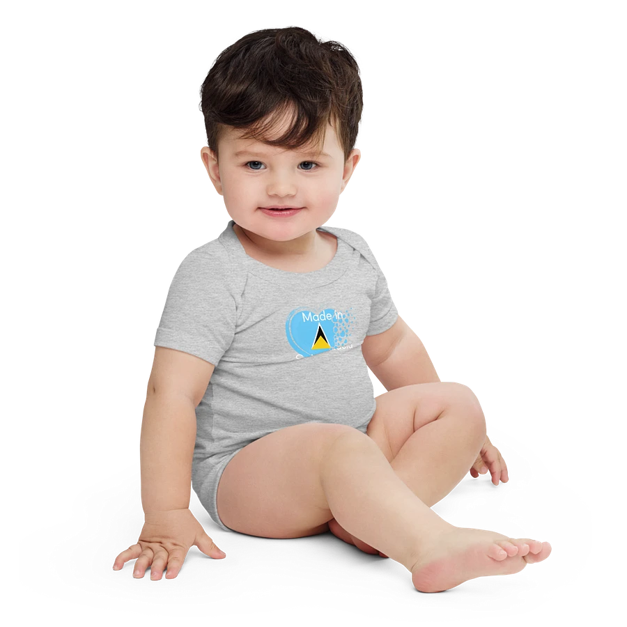 Saint Lucia Digital Heart Baby Onesie product image (42)