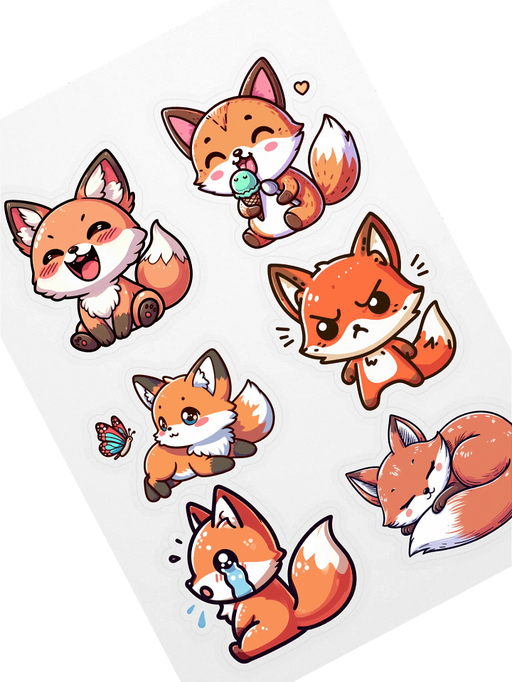 Whimsical Foxes Sticker Sheet product image (1)