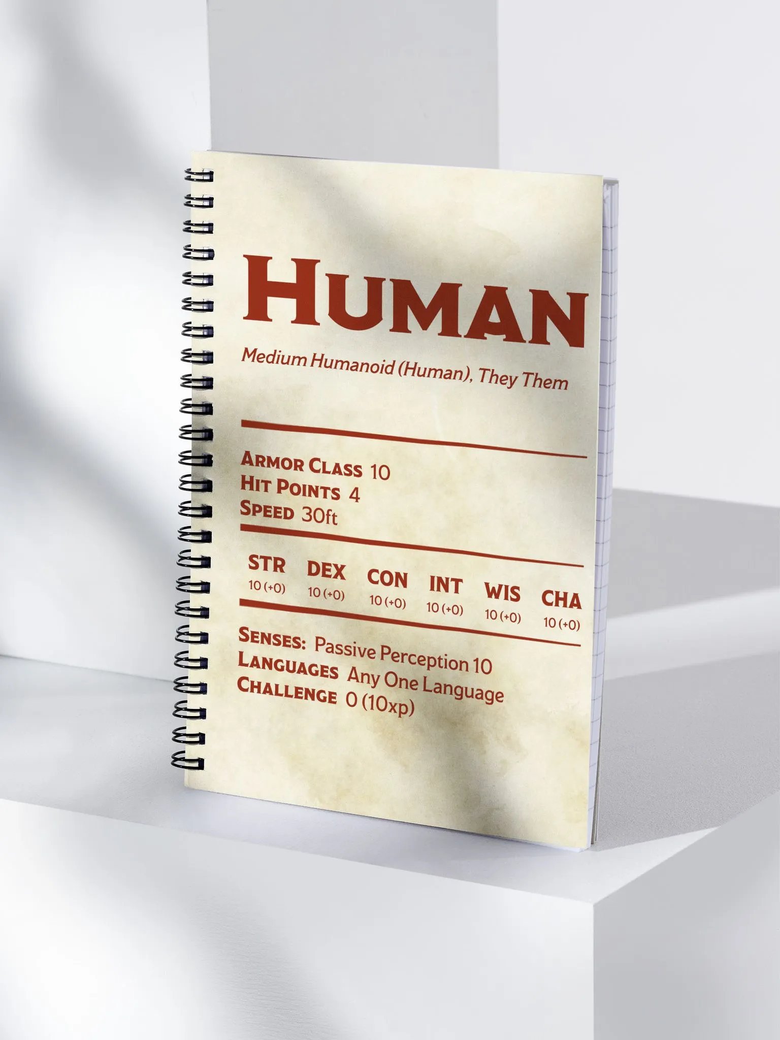Human Statblock Notebook - They/Them product image (3)