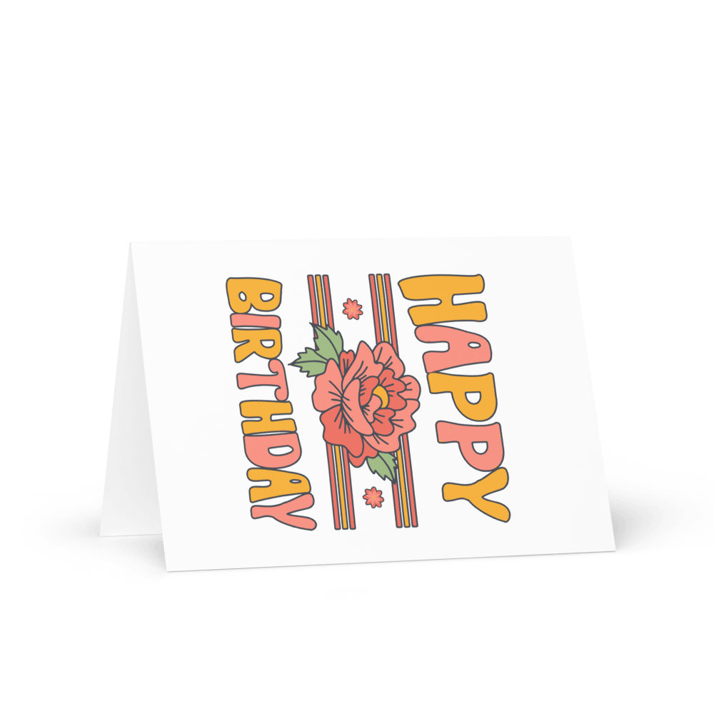 Happy Birthday (Flowers) Birthday Card 5" x 7" product image (1)