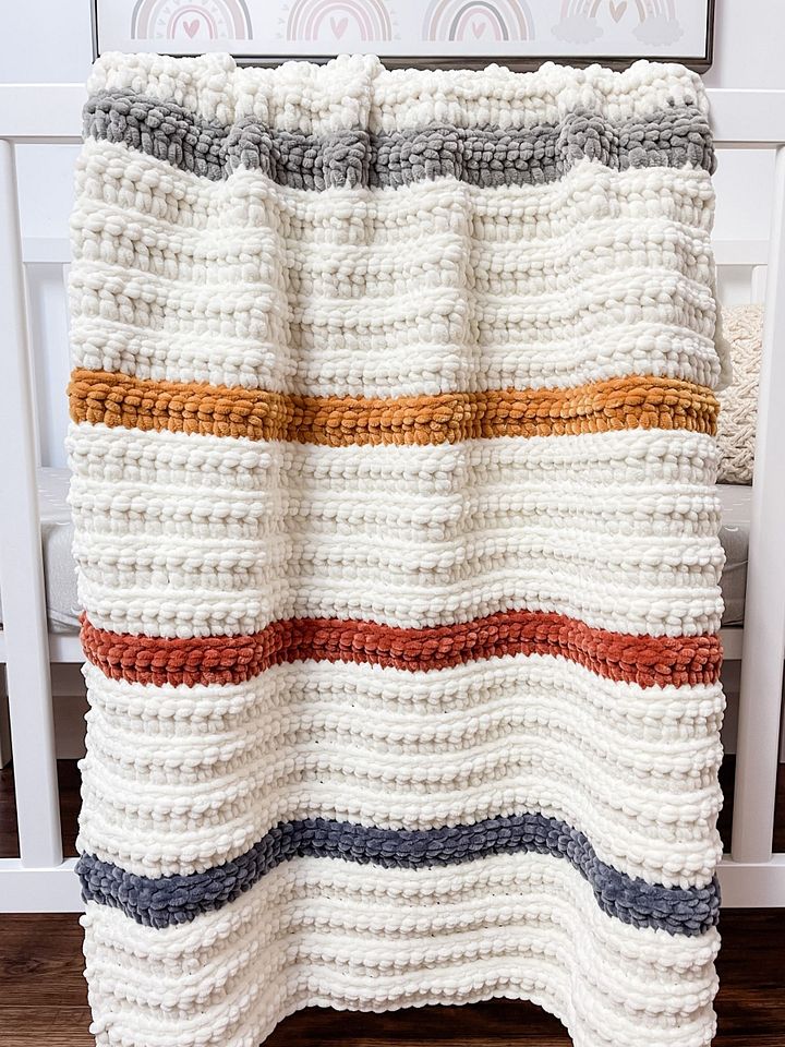 Sweet Snuggles Ribbed Blanket Crochet Pattern product image (1)