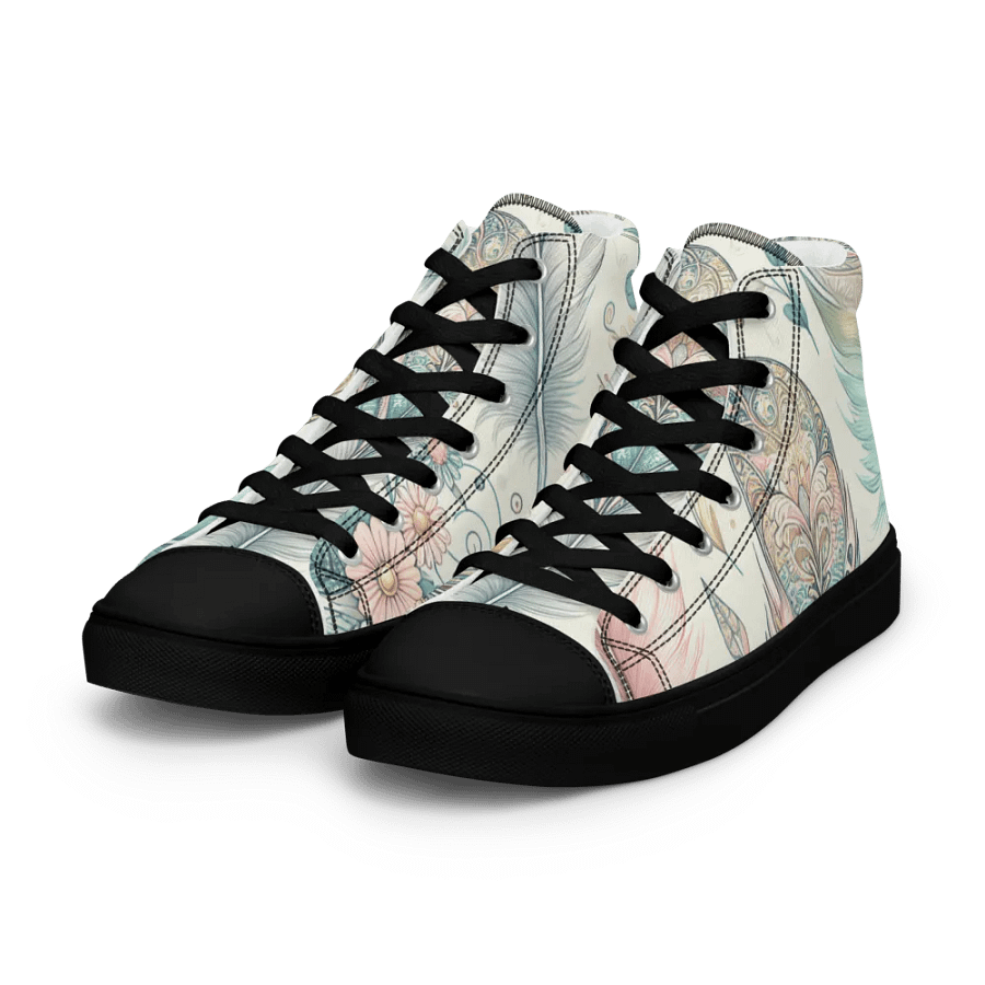Whimsical Feathers High Top Canvas Shoes product image (9)