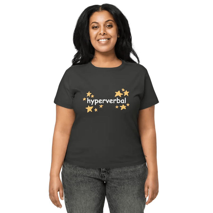 hyperverbal (comic sans and stars) printed waist-length tee product image (2)