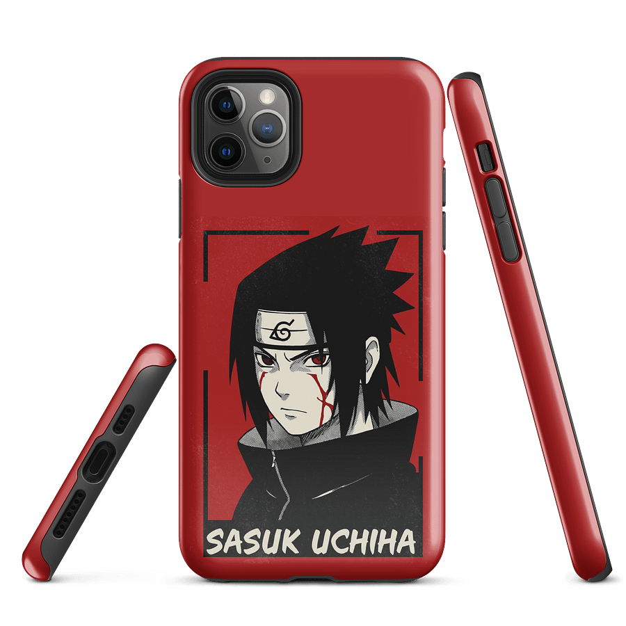 Sasuke Uchiha Red Aesthetic iPhone Case – Anime Naruto Fan Art Cover product image (2)