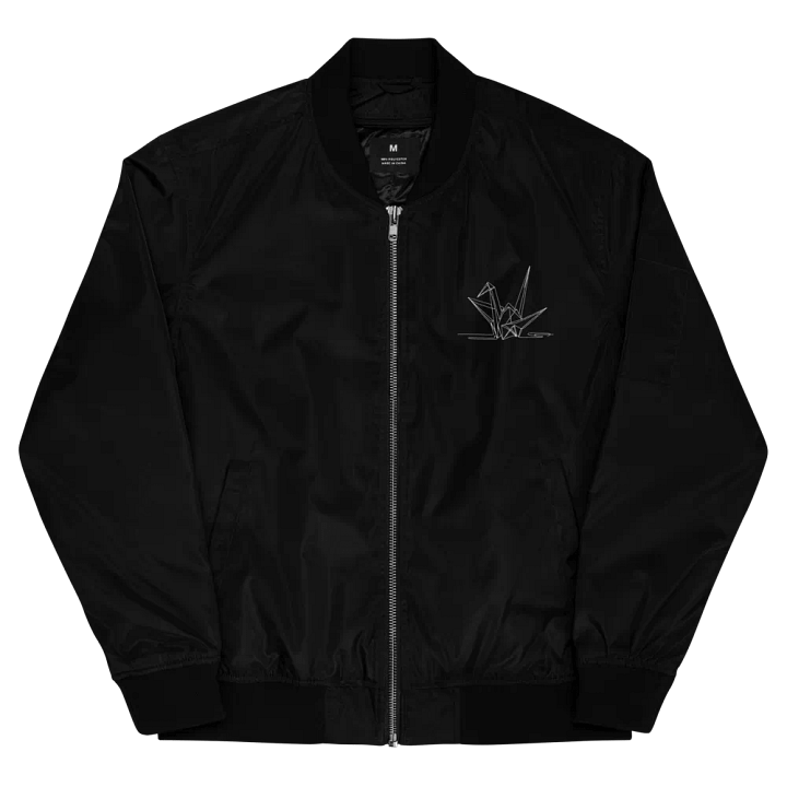 Zen Origami Crane Line Art Bomber Jacket product image (2)