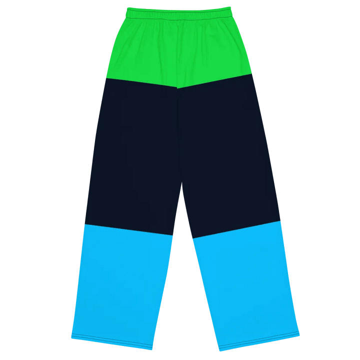 Green Blue Block Unisex Wide Pants product image (2)