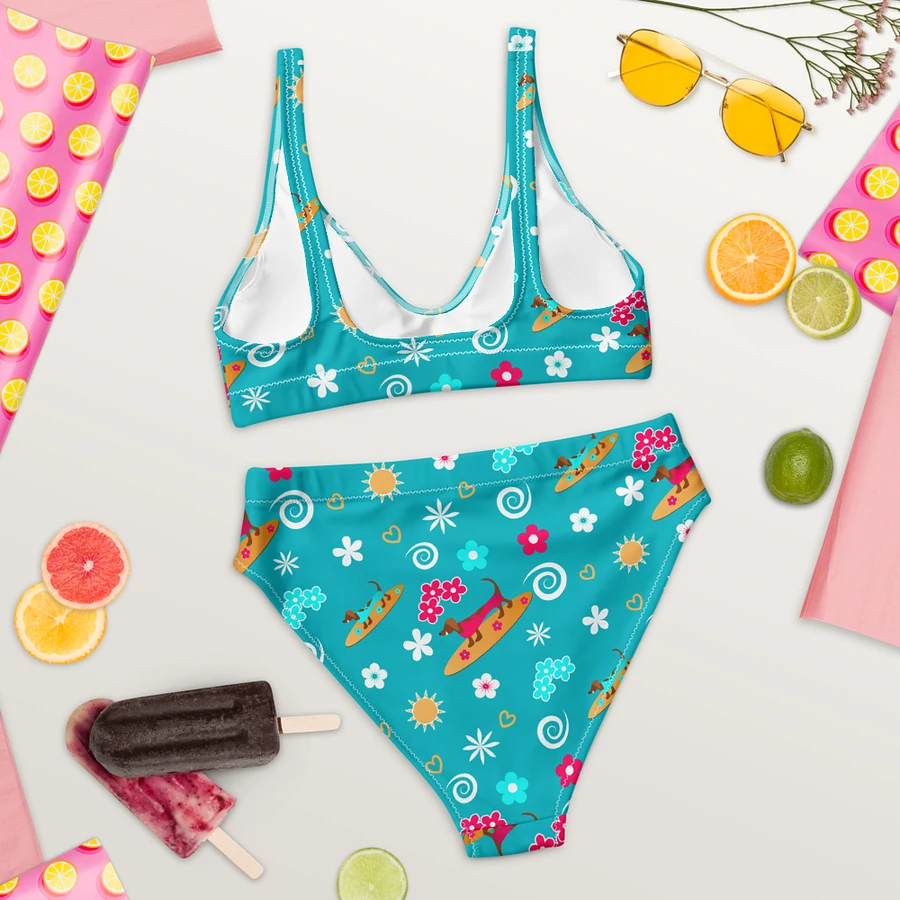 Surfing Dachshund Pattern High Waisted Bikini product image (8)