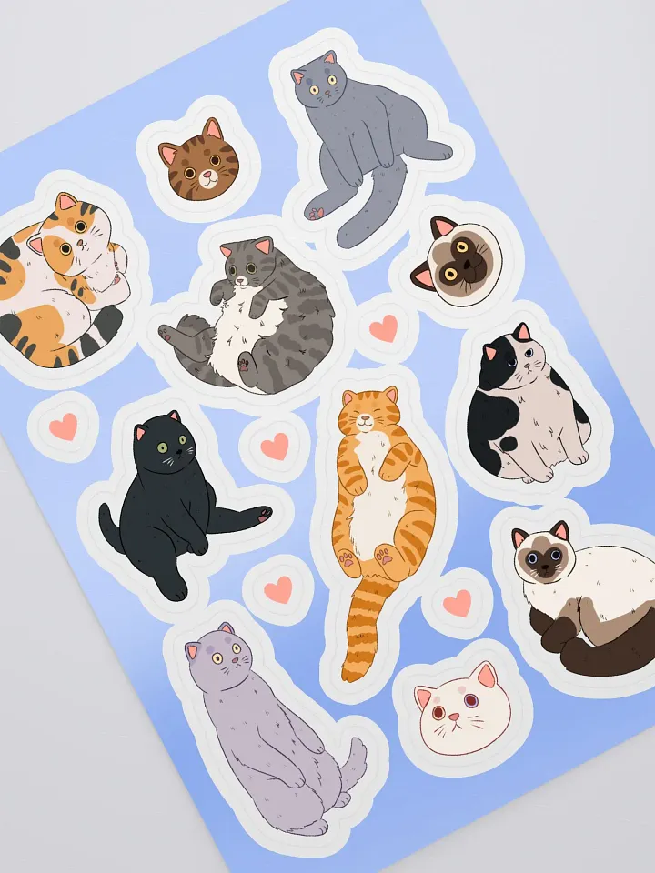 Cute Silly Street Cats Sticker Sheet product image (2)