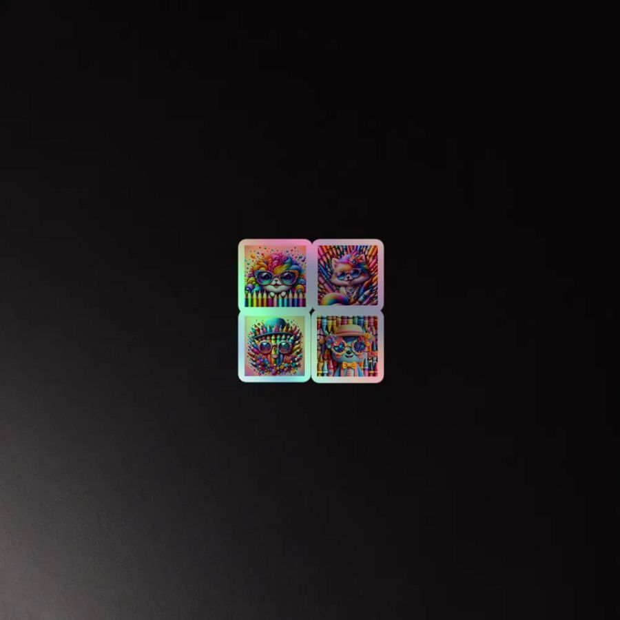 Whimsical Cat Creations Holographic Sticker Sheet product image (4)