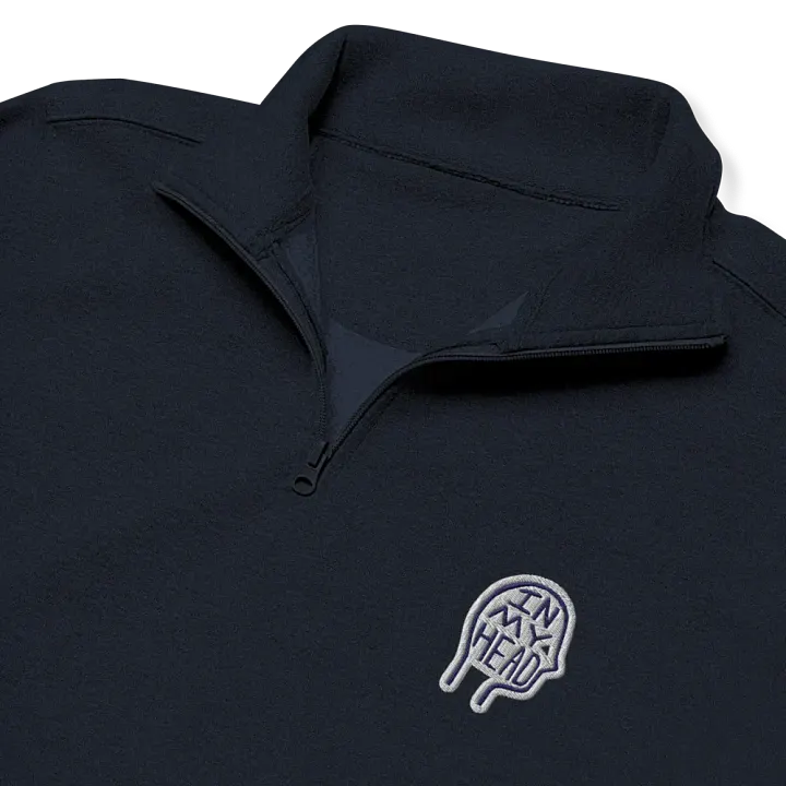 In My Head (navy bubble design) embroidered quarter zip product image (6)