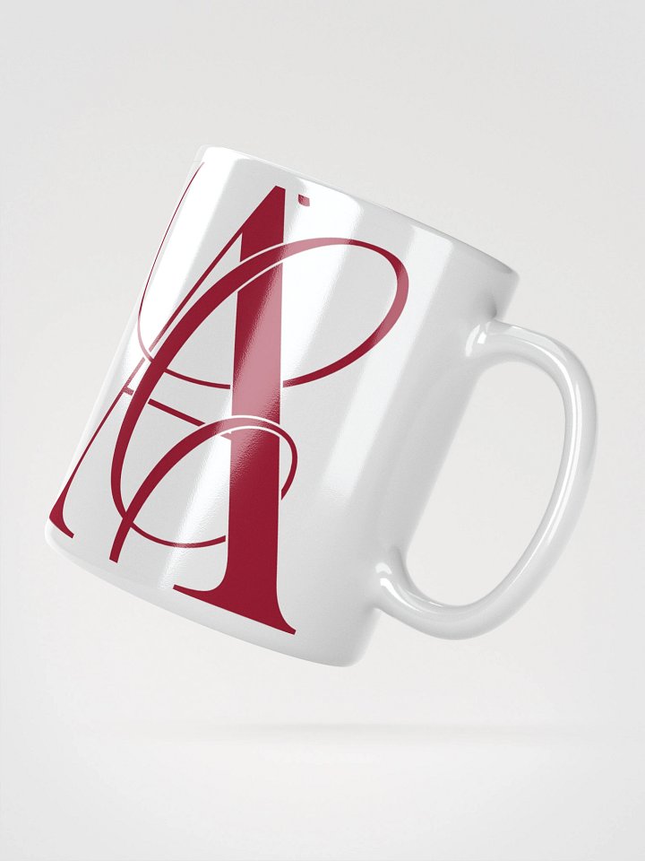 Elegant A Calligraphy White Glossy Mug (Maroon) product image (2)