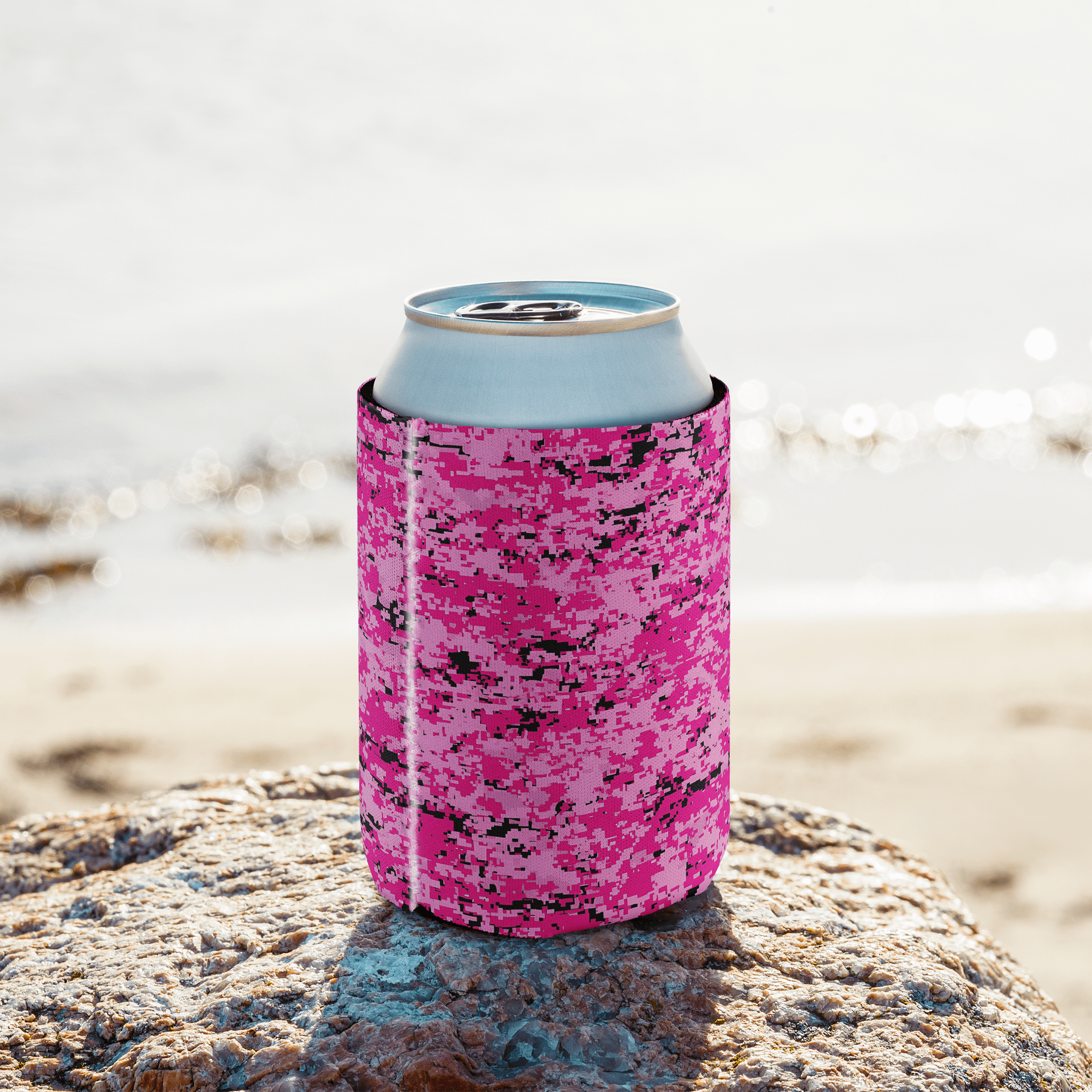 Pixel Pink Camo Coozie Can Cooler product image (9)