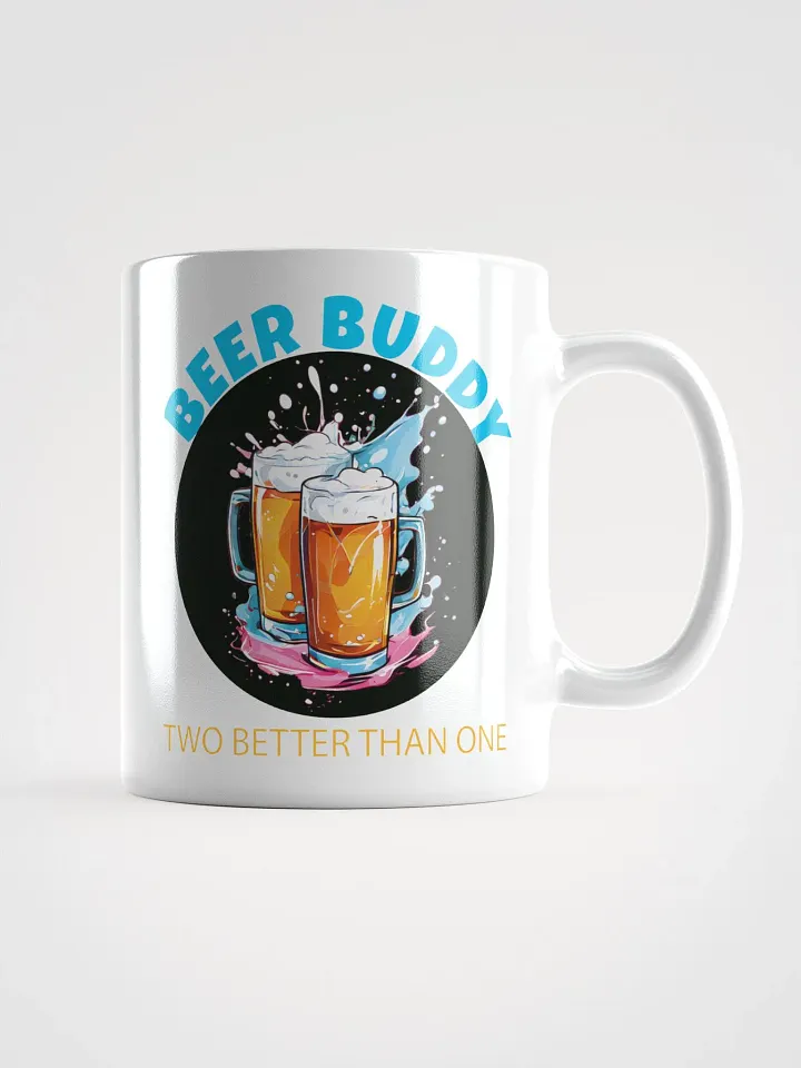 Beer Buddy Mug | Funny Beer Lover Coffee Cup with Clinking Mugs Design product image (1)