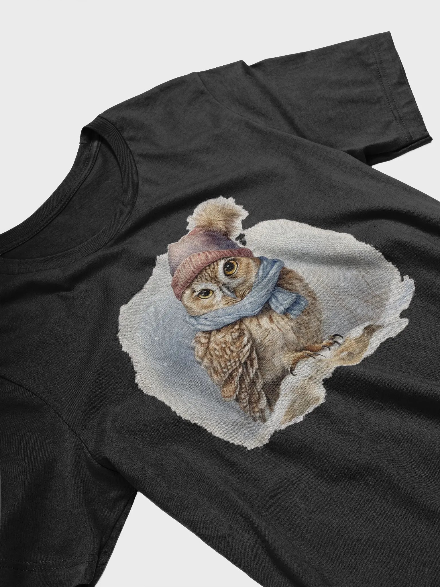 Adorable cute owl wearing a hat and scarf Supersoft T-Shirt product image (3)