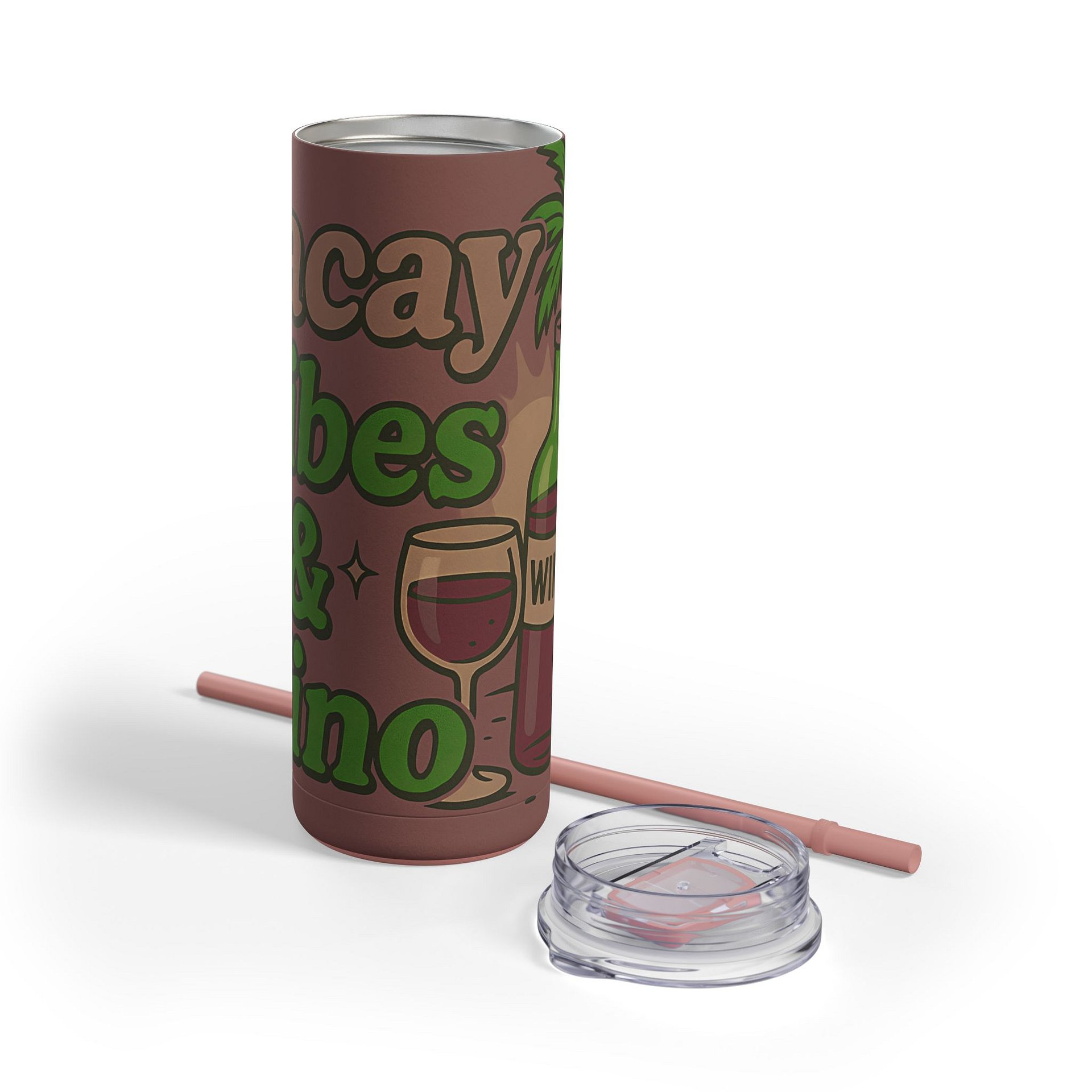 Vacay Vibes & Vino Tumbler Wrap | Wine Lover Summer Sublimation PNG | 20oz Skinny Wrap for Cricut, Silhouette & Crafts product image (8)