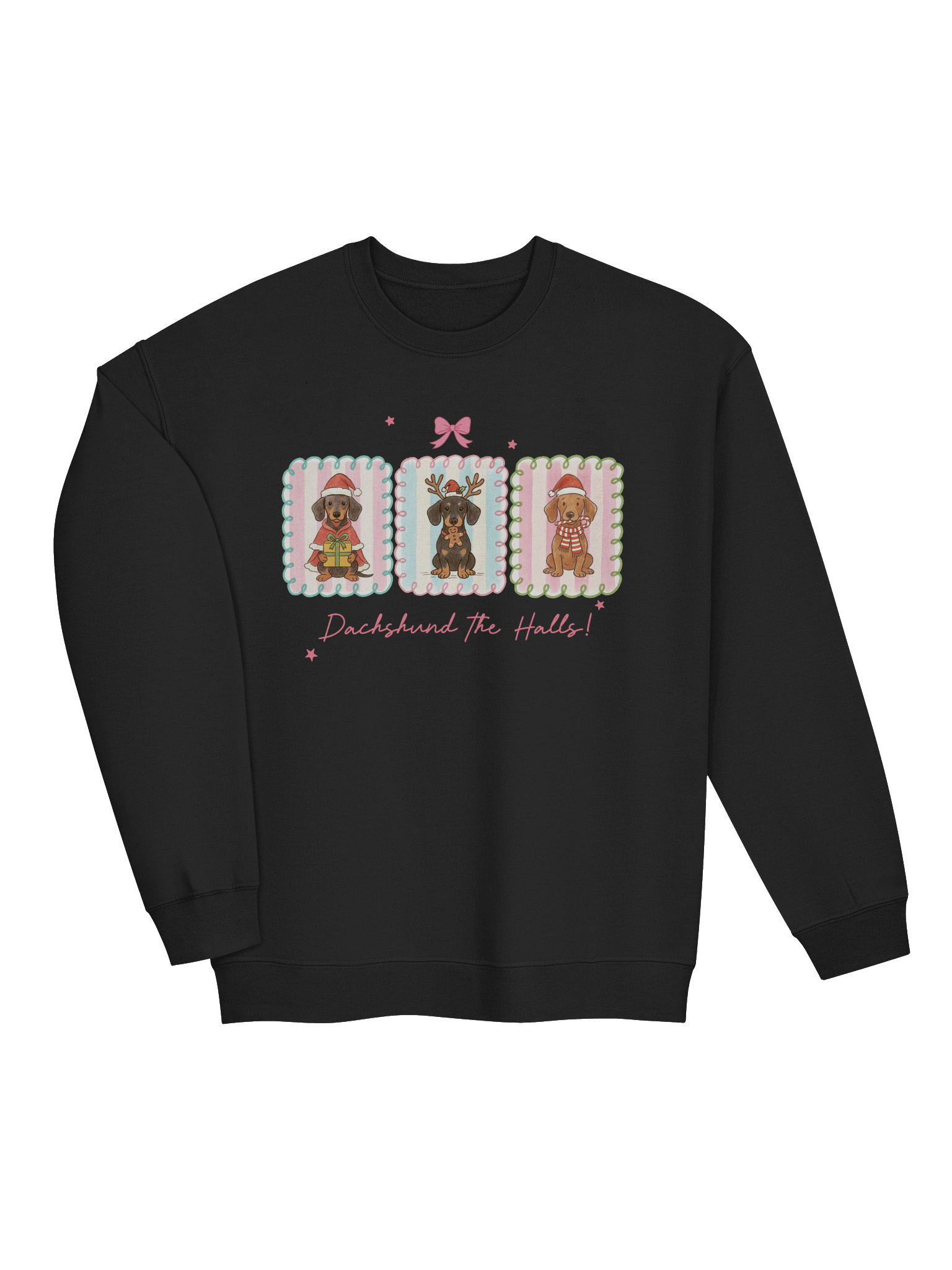 Dachshund The Halls Sweatshirt – Cute Christmas Wiener Dog Pun product image (2)