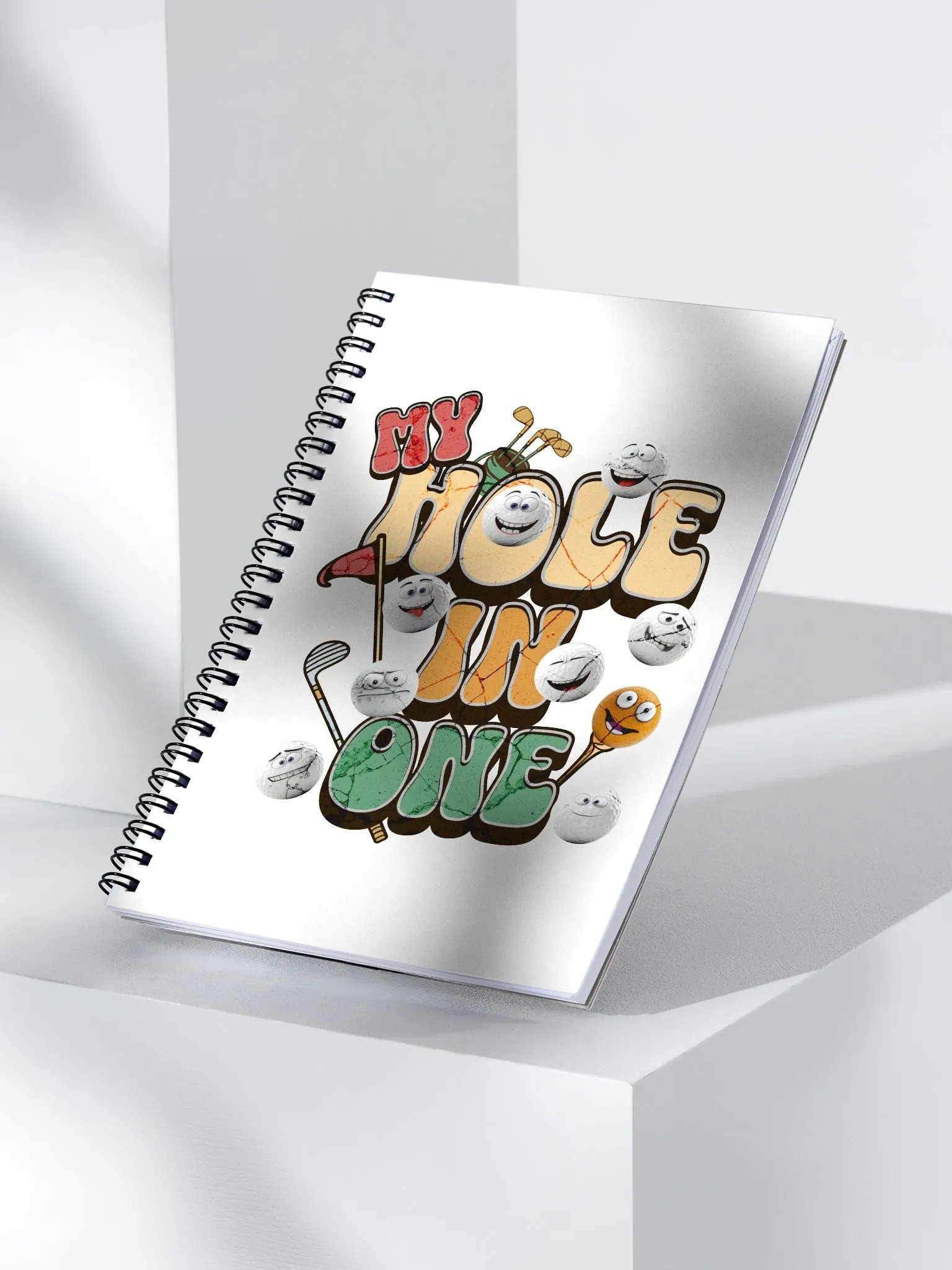 My Hole In One Whimsical Golf Ball Expressions Spiral Notebook product image (2)