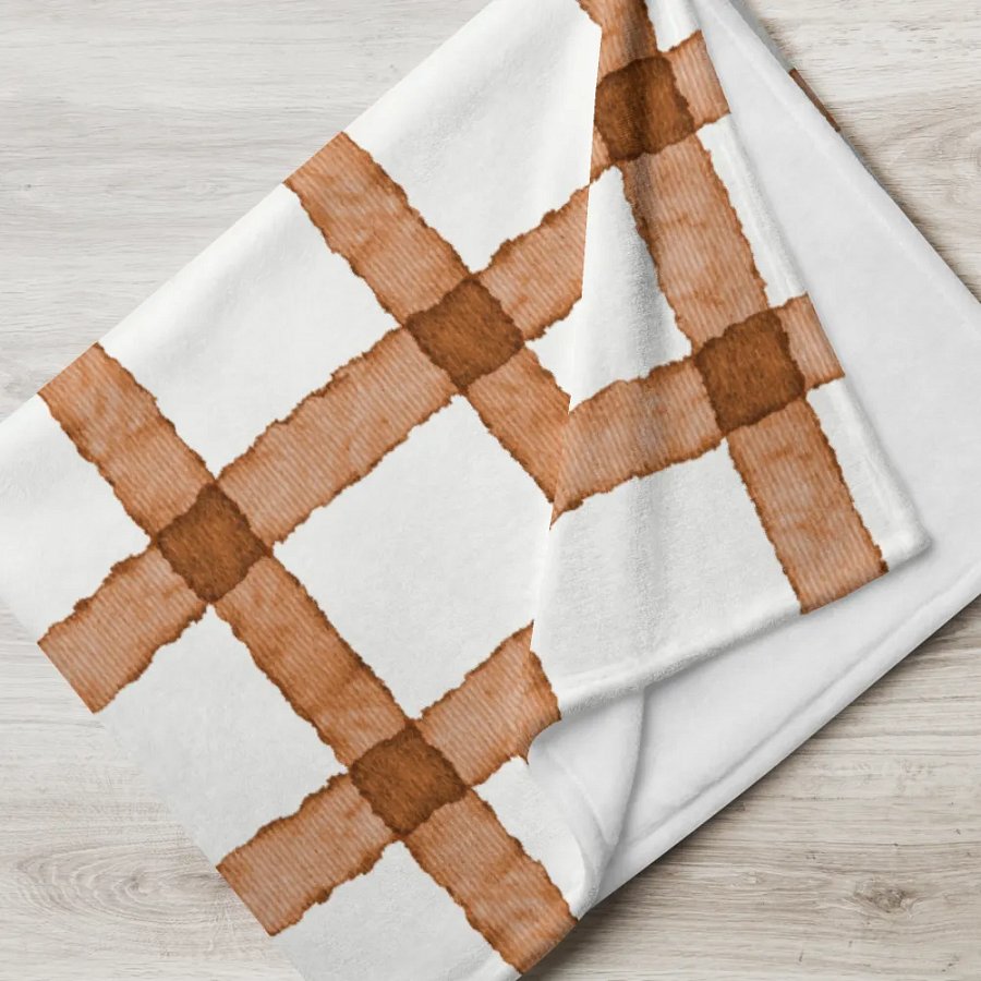 COZY GINGHAM CINNAMON BLANKET IN TWO SIZES product image (7)