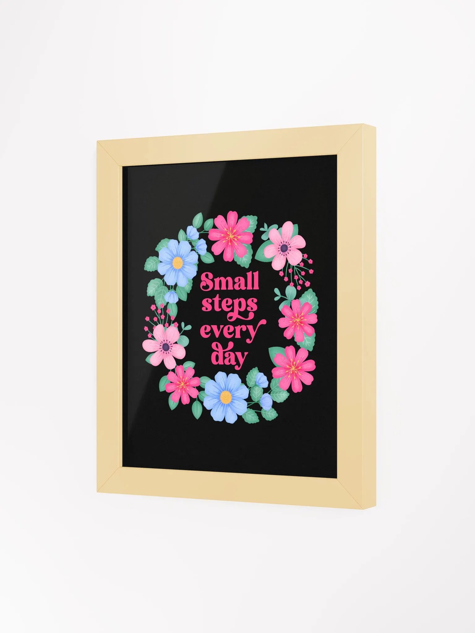 Small steps every day - Motivational Wall Art Black product image (3)