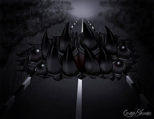 27. ROAD

Mr. Buttons emerged from beneath the cracked road, his sharp teeth gleaming and bulging eyes glowing. His rough ski...