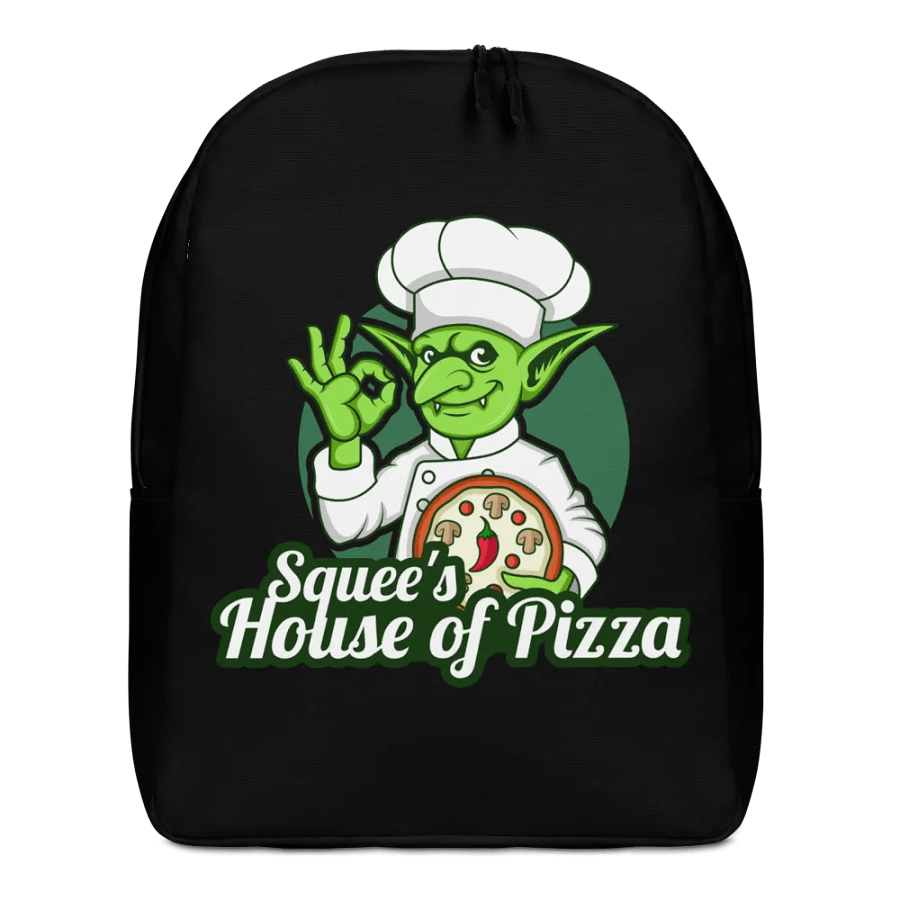 Squee’s House of Pizza Minimalist Backpack (Black) product image (1)