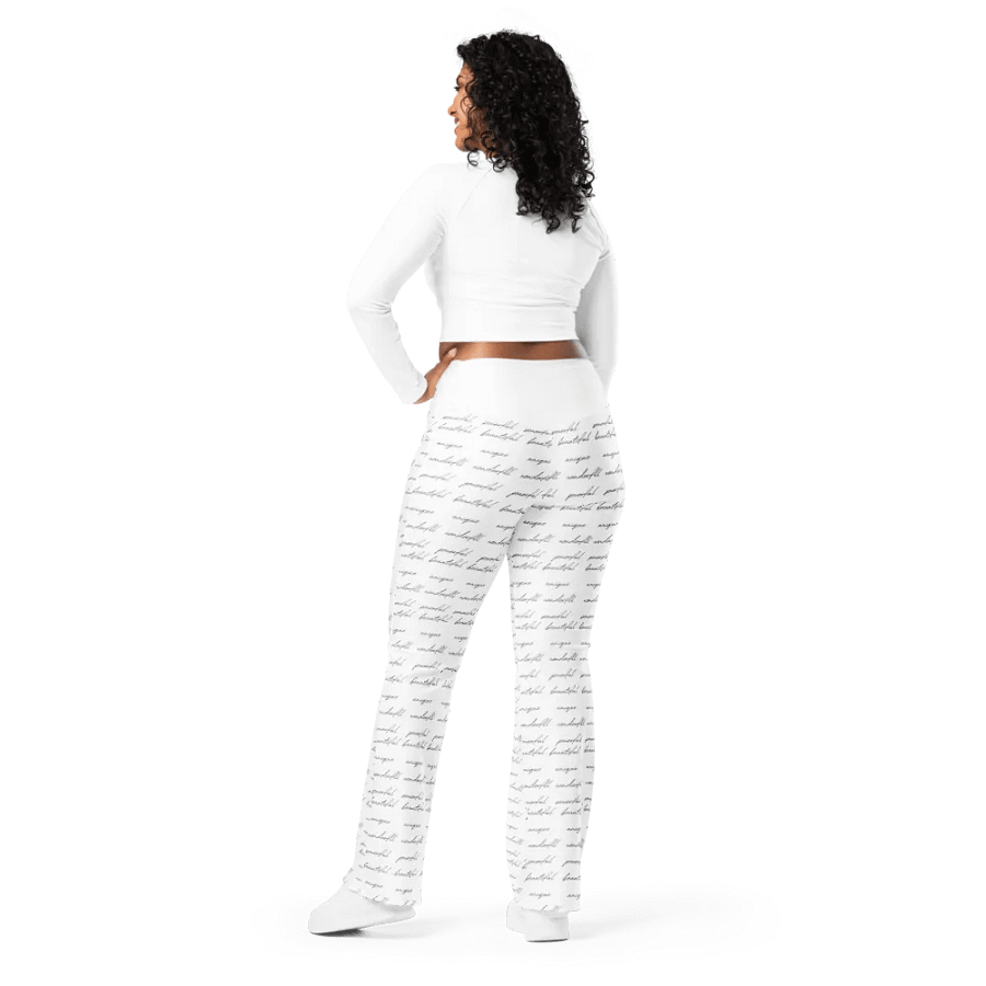 "Beautiful, Unique, Wonderful, Powerful" Affirmation Flare Pants product image (3)