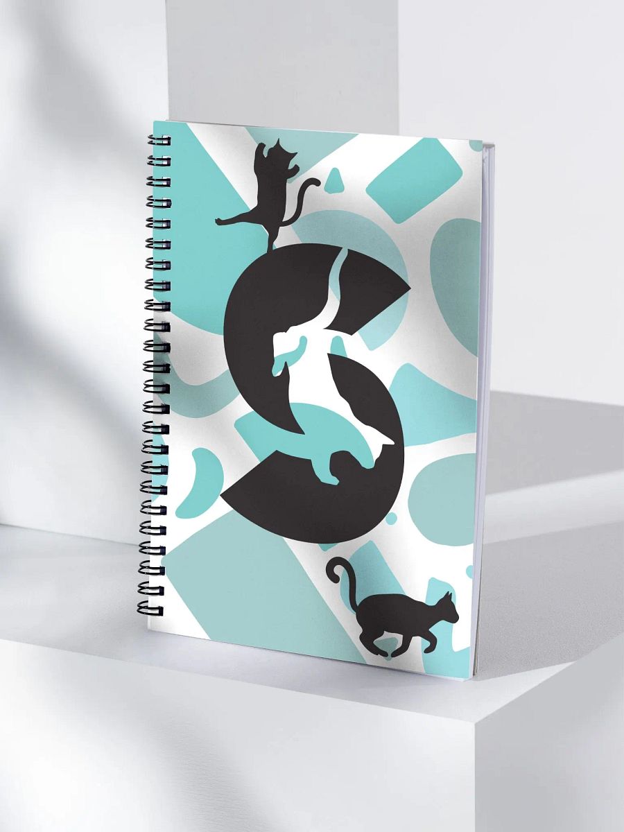 Monogram Letter S Cat Lover Geometric Blues Notebook product image (4)
