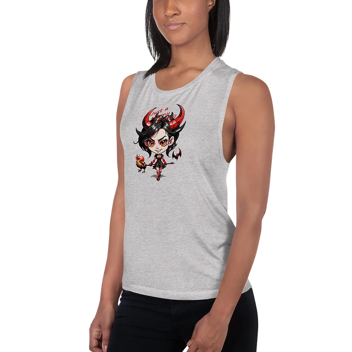 Just A Horny Lil Devil Graphic flowy muscle cut Tank top product image (10)
