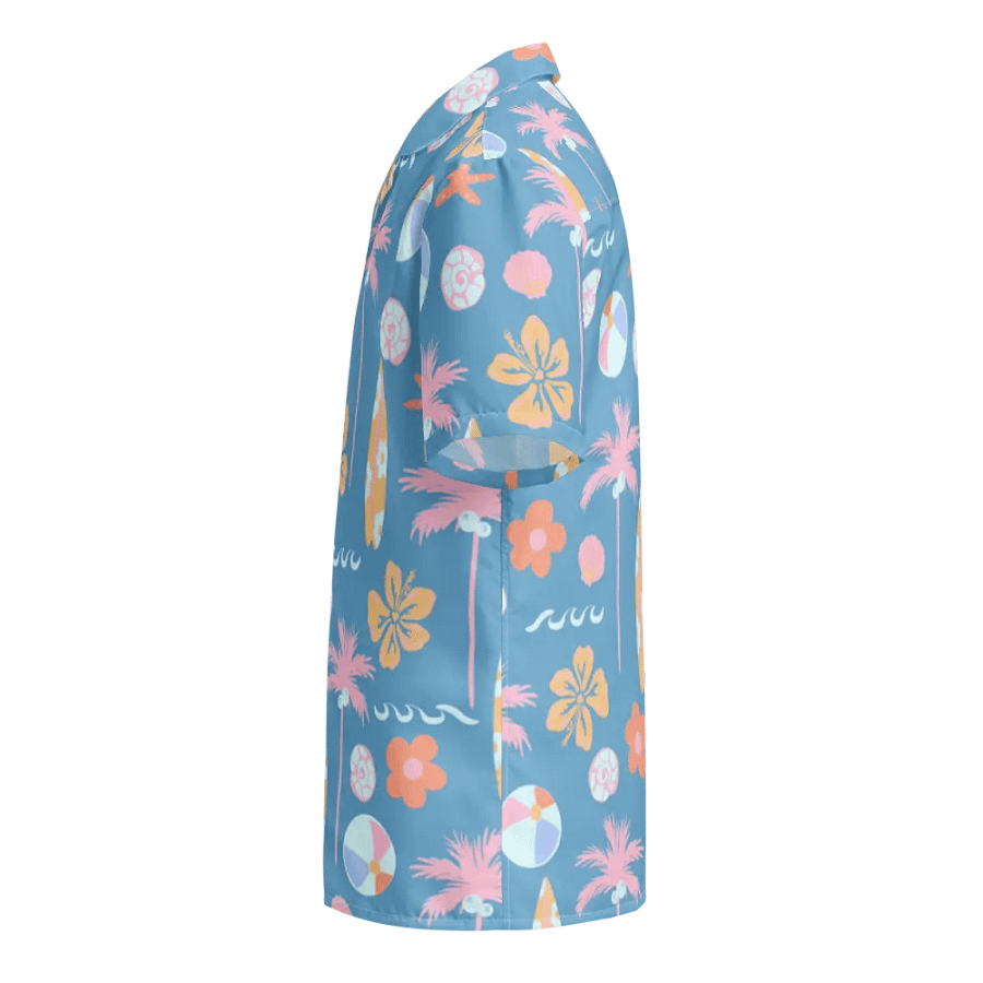 Retro Beach Blue Hawaiian Shirt product image (9)
