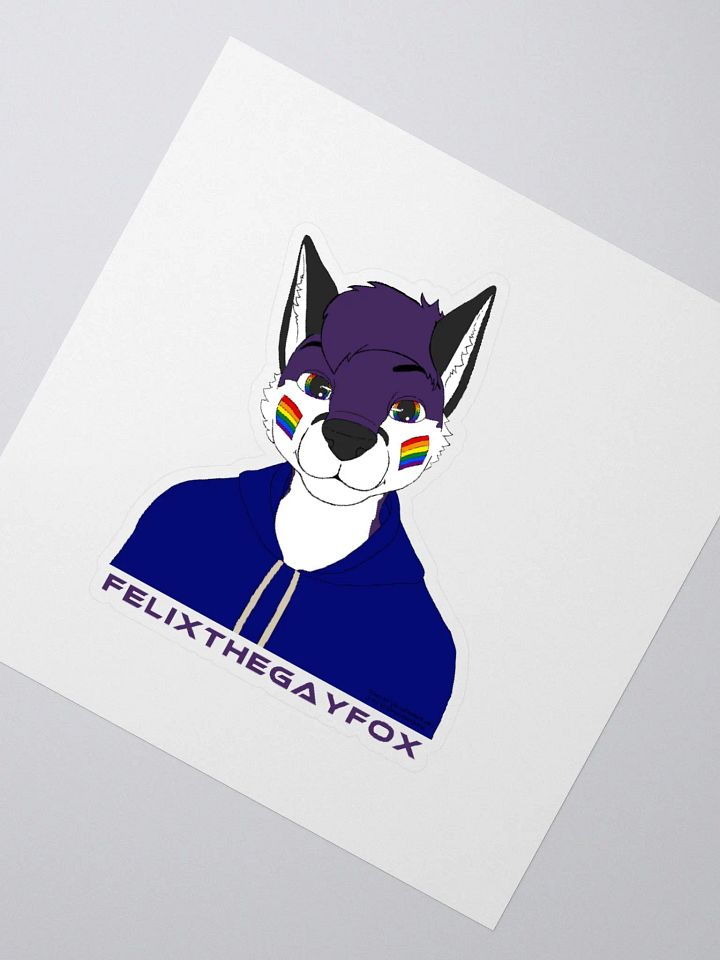 FelixTheGayFox - Kiss Cut Sticker (Purple Text) product image (2)