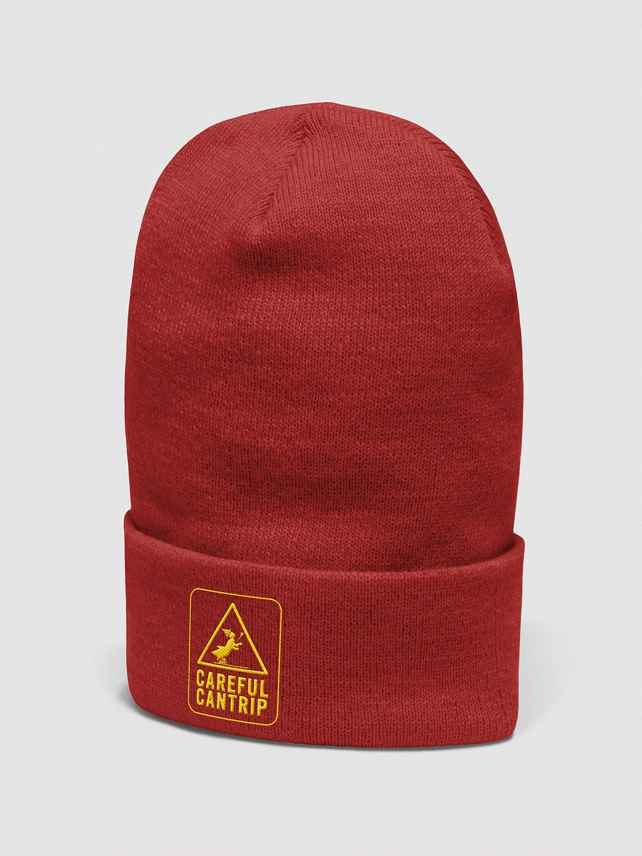 Careful Cantrip Logo Beanie Red (Yellow logo) product image (2)