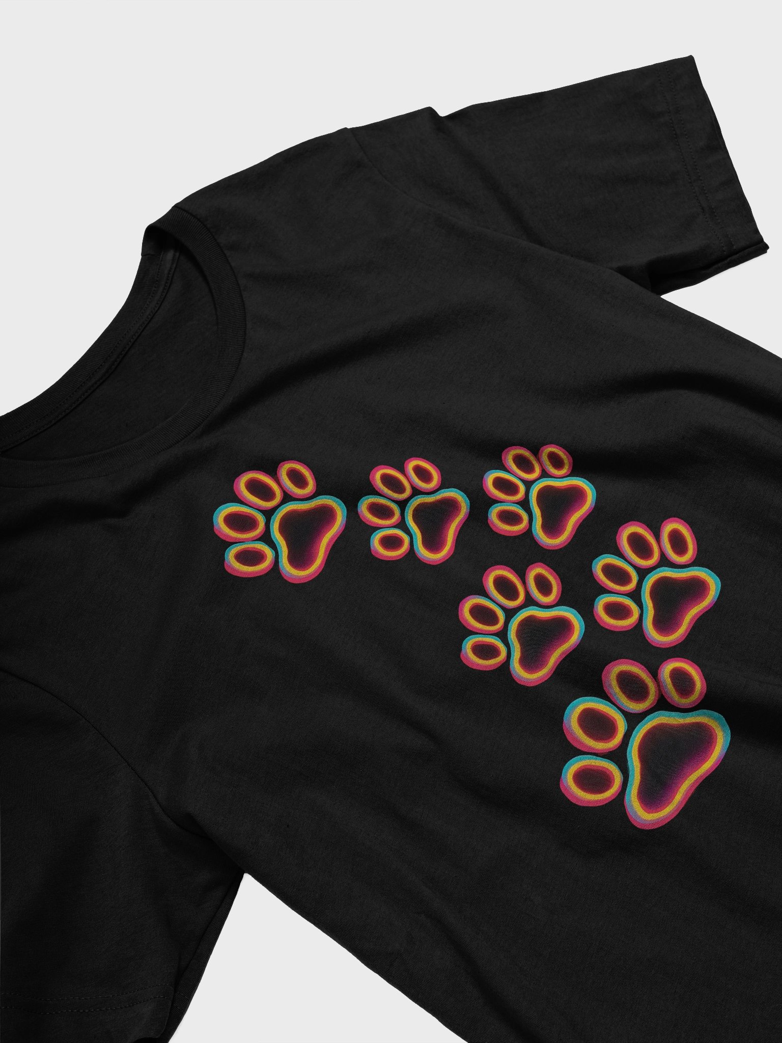 Colorful Paw Prints Trail T-Shirt product image (3)