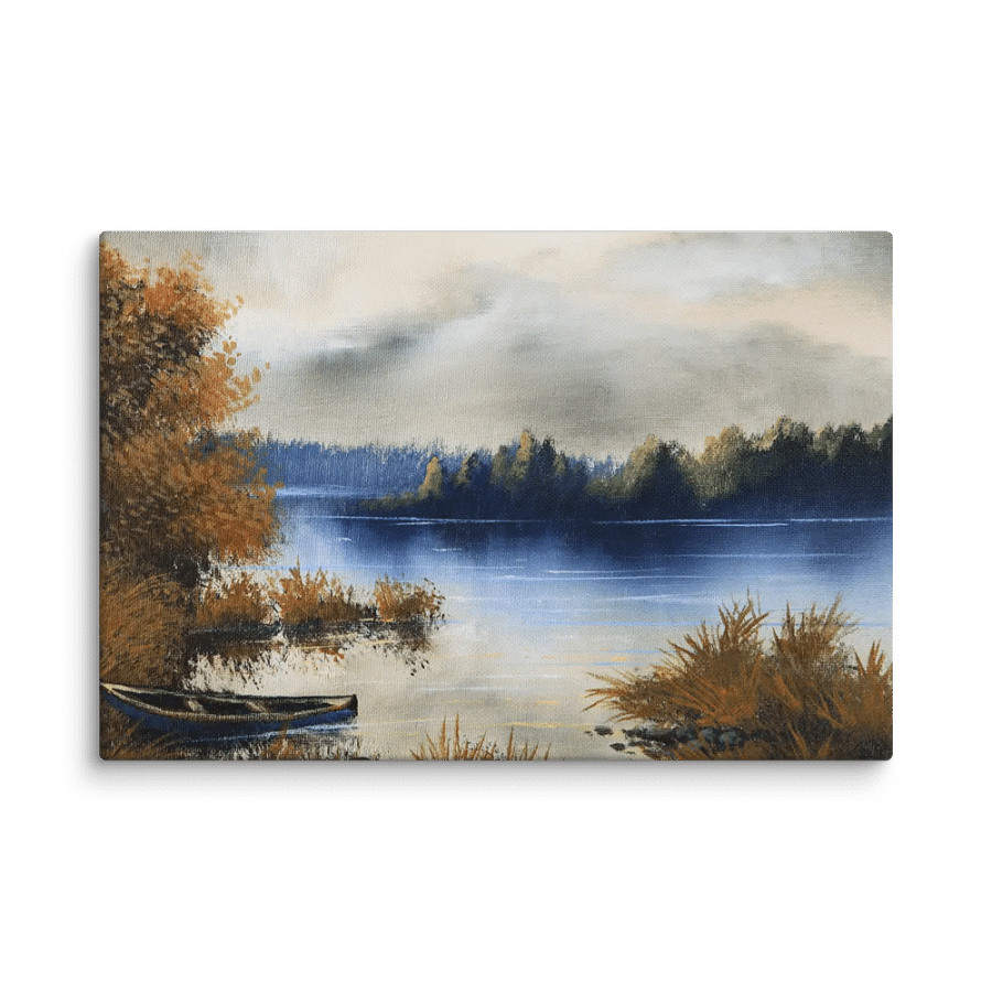 Lonely Boat Autumn Landscape product image (1)