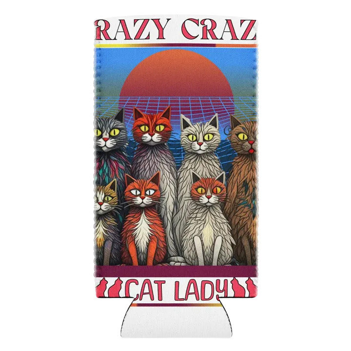 Crazy Crazy Cat Lady Can Cooler product image (2)
