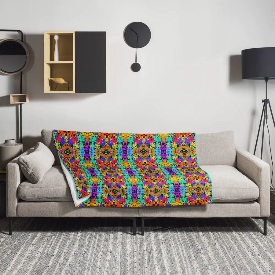 Bright Colourful Leaves Pattern Blanket product image (3)