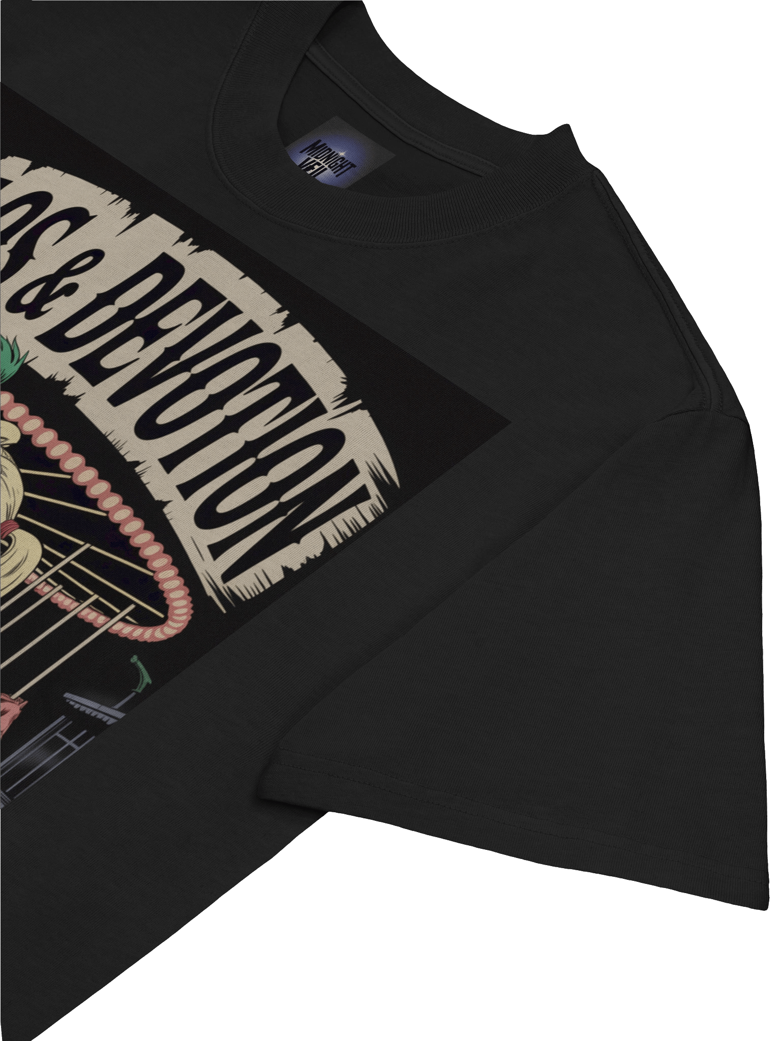 Joker & Harley Quinn 'Chaos & Devotion' Carousel Embrace Oversized Faded T-Shirt product image (7)